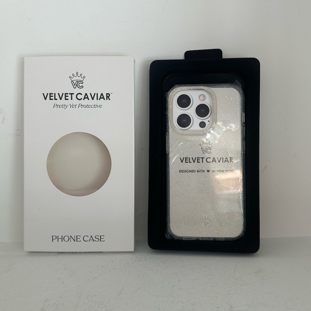 Velvet Caviar Clear Glitter iPhone 14 Pro Case